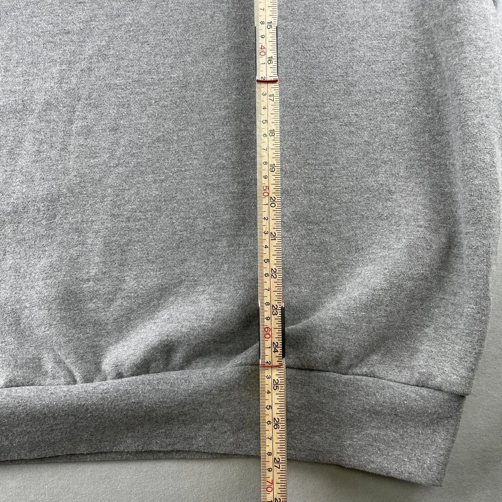 American Apparel Sweatshirt Mens L Gray Crewneck Striped Collar Cotton Blend A's